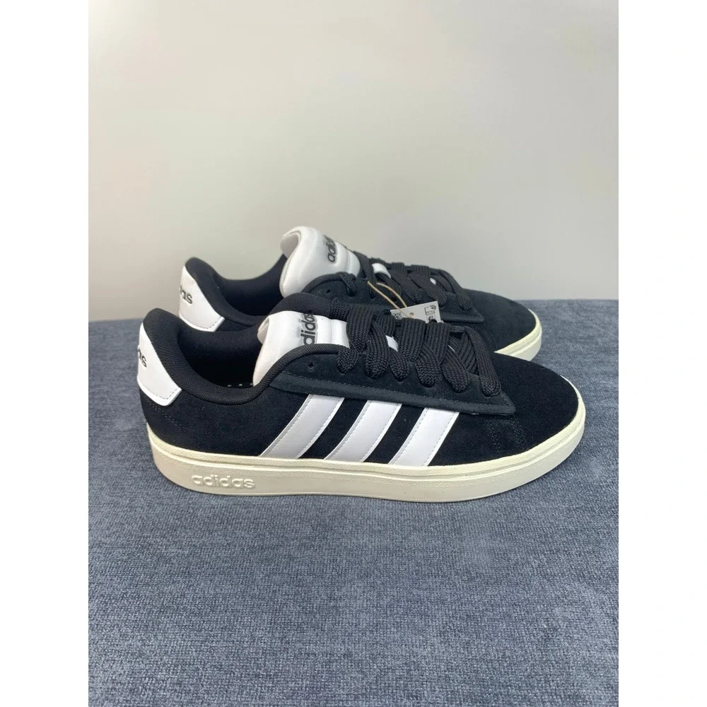 Adidas Grand Court Alpha 0 Mens 9.5 Black Suede Tennis Sneakers‎ JH7235 NEW